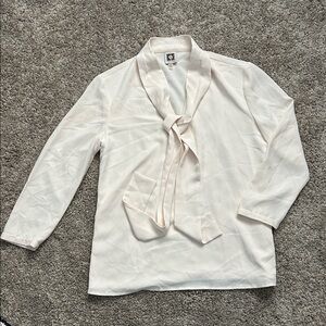 Pale Pink Pussybow Blouse